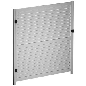 Gray Aluminum Fence Driveway Gate