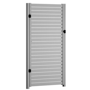 Gray Aluminum Fence Pedestrian Gate