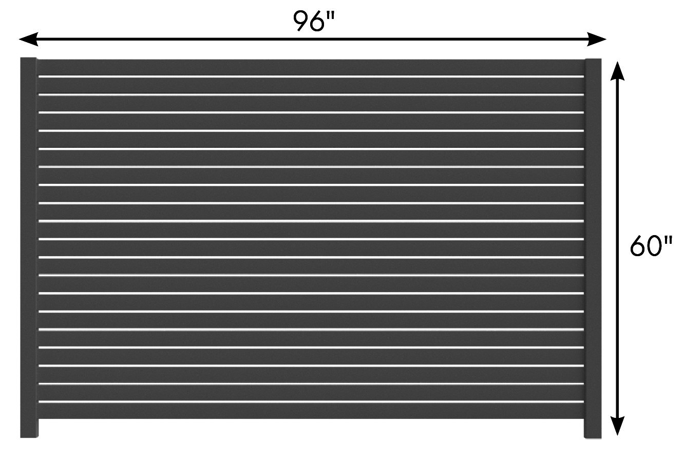 Aluminum Fence Black 95 Slats X 20 Quickscreen USA