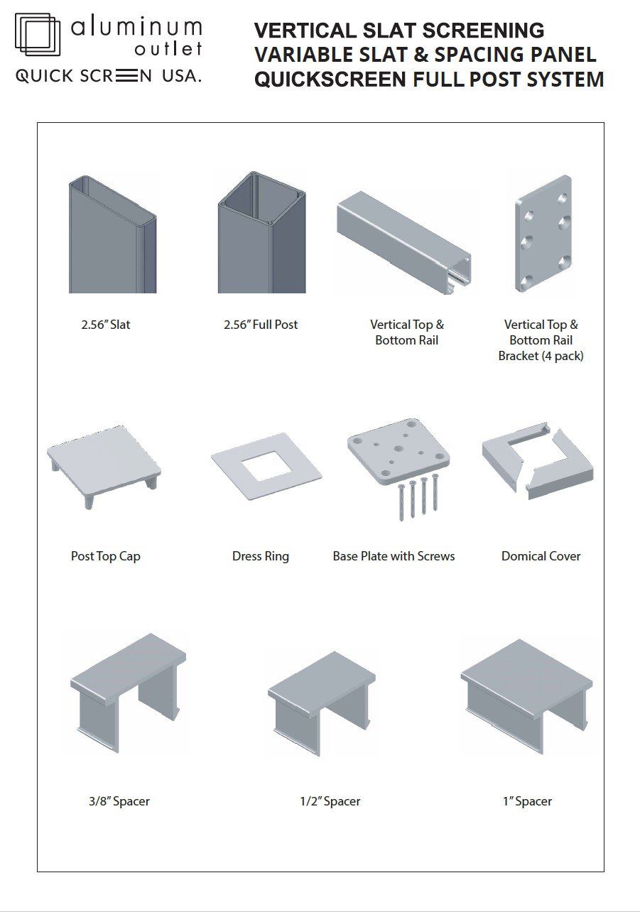 Quickscreen Slimline Vertical Slat Screening 2.56