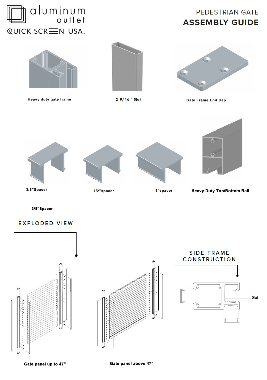 Quickscreen USA Heavy Duty gate - 2.56" Slat