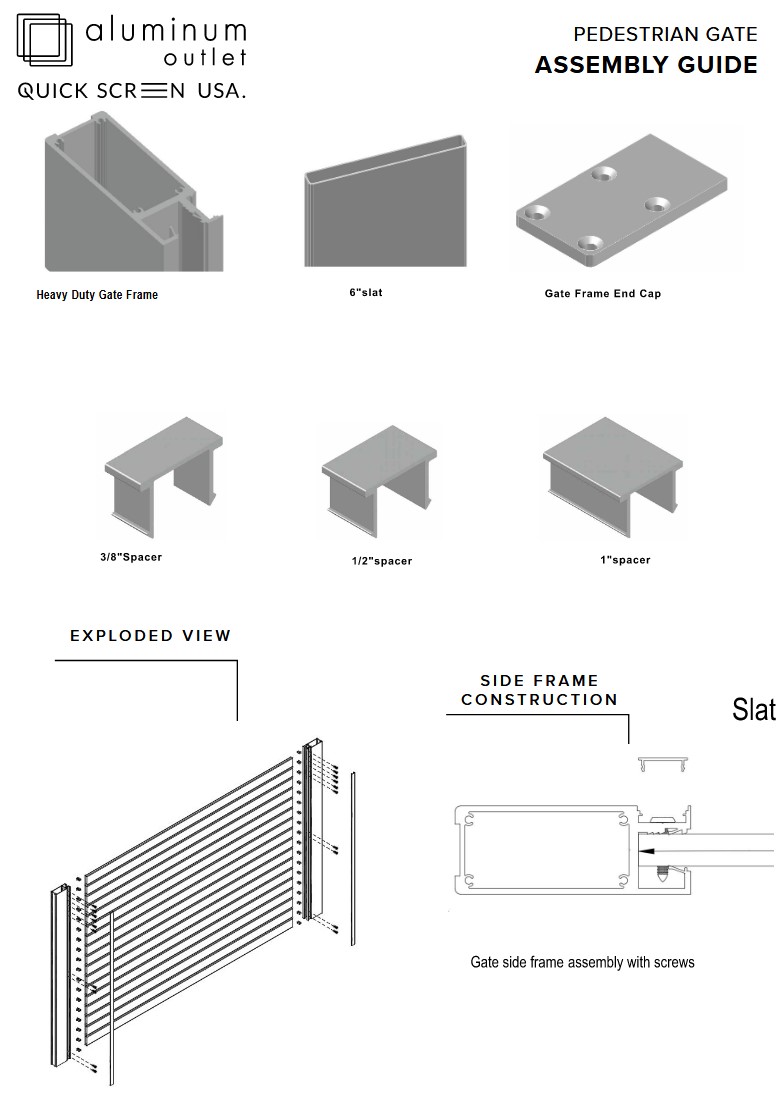 Quickscreen USA Heavy Duty gate - 2.56" Slat